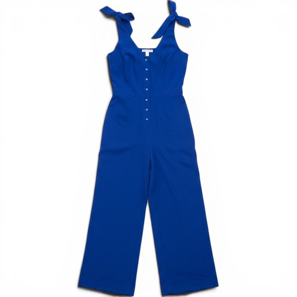 Chelsea Violet Cutsey Bow Strap Boho Button One Peice Jumpsuit Blue‎ Fun Medium